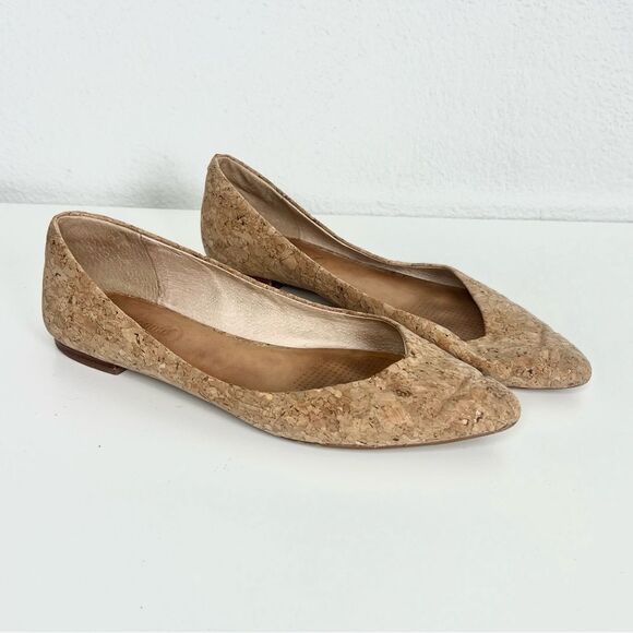 Corso Como Natural Cork Tan ‘Jullia’ Ballet Core Pointed Toe Flats - Picture 2 of 6